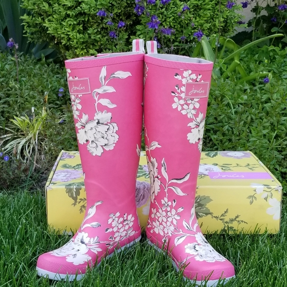 Joules Pink floral Wellies New w/Tags! Gorgeous - Picture 5 of 8